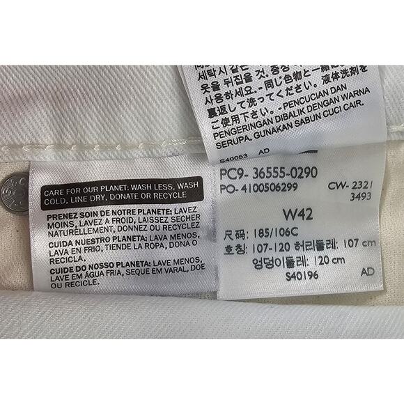 Levis 511 size 42 white raw hem dad shorts slim fit EUC undyed summer 90s y2k - Picture 5 of 10